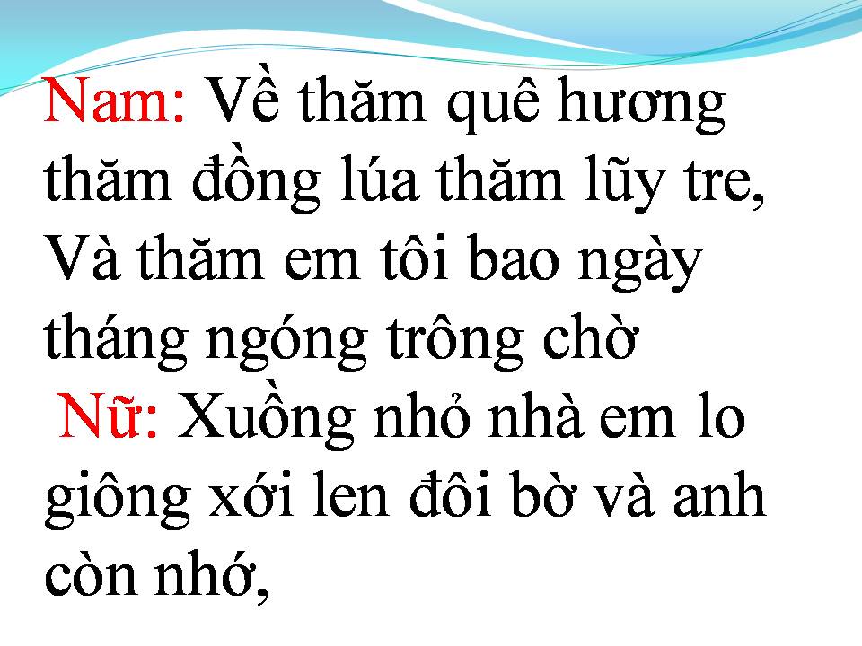 Lời bài hát VỀ THĂM QUÊ HƯƠNG