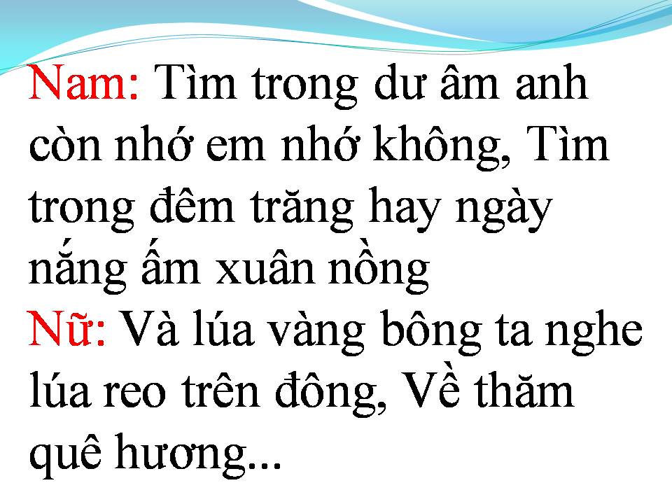Lời bài hát VỀ THĂM QUÊ HƯƠNG