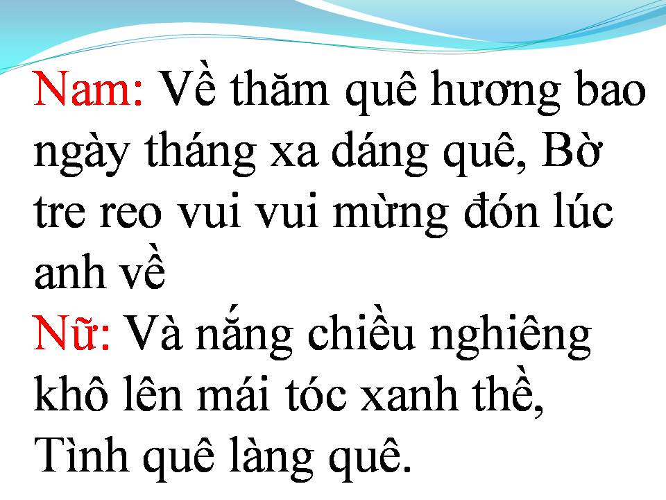 Lời bài hát VỀ THĂM QUÊ HƯƠNG