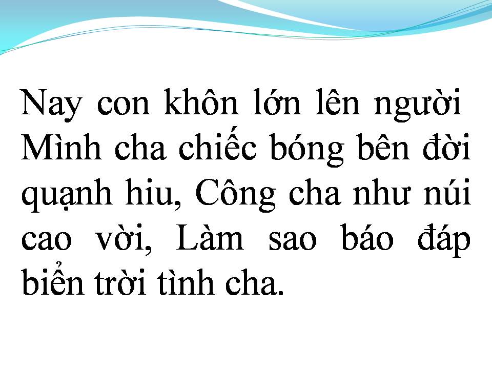 Lời bài hát BIỂN TRỜI TÌNH CHA