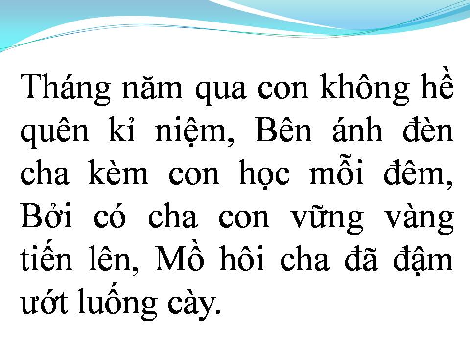 Lời bài hát BIỂN TRỜI TÌNH CHA