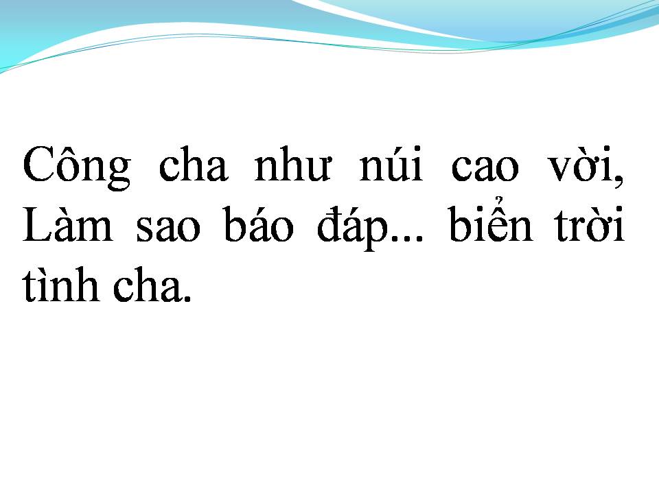 Lời bài hát BIỂN TRỜI TÌNH CHA