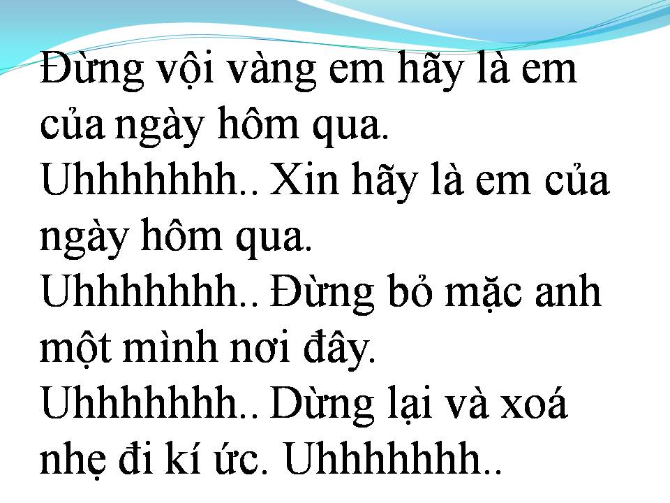 Lời bài hát EM CỦA NGÀY HÔM QUA