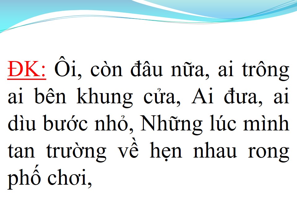 Lời bài hát KHU PHỐ NGÀY XƯA