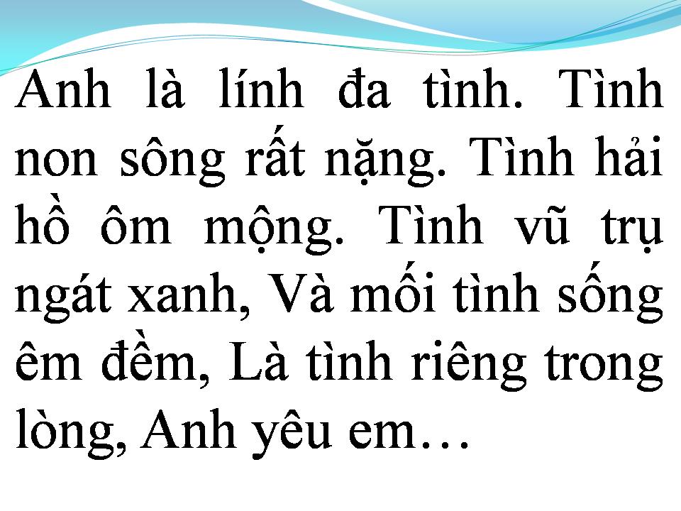 Lời bài hát TÌNH LÍNH (LÍNH ĐA TÌNH)