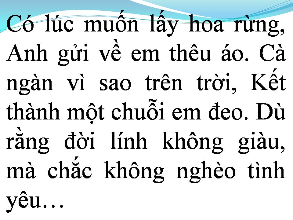 Lời bài hát TÌNH LÍNH (LÍNH ĐA TÌNH)