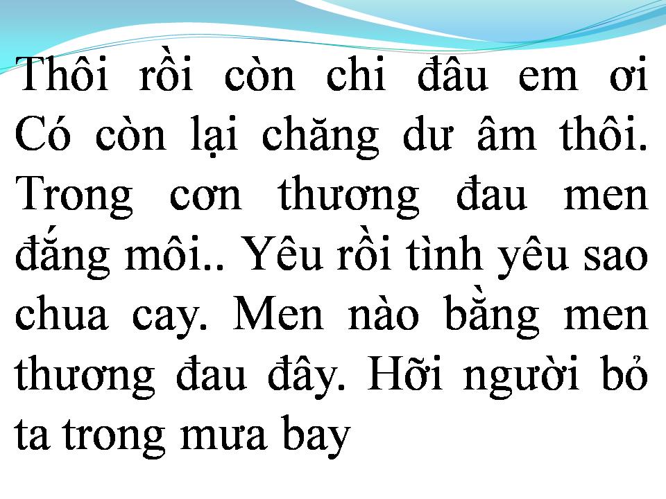 Lời bài hát TÌNH LỠ