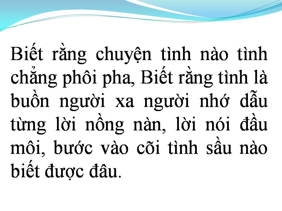 Lời bài hát TÌNH MÊNH MANG