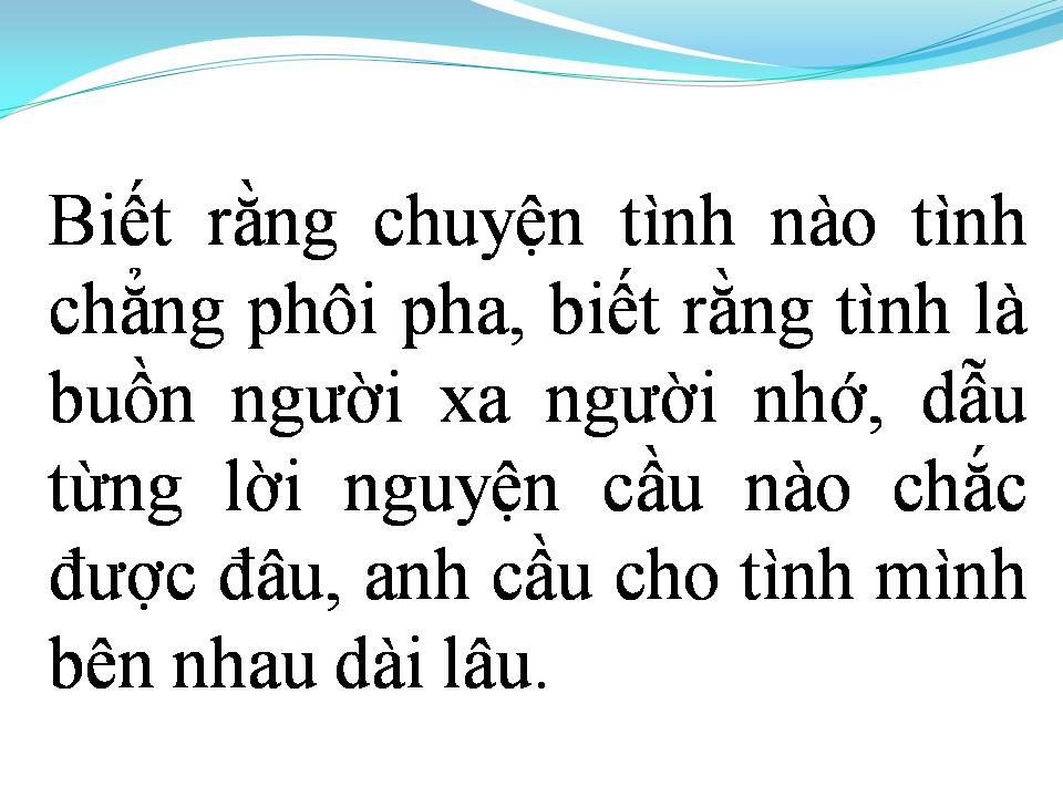 Lời bài hát TÌNH MÊNH MANG