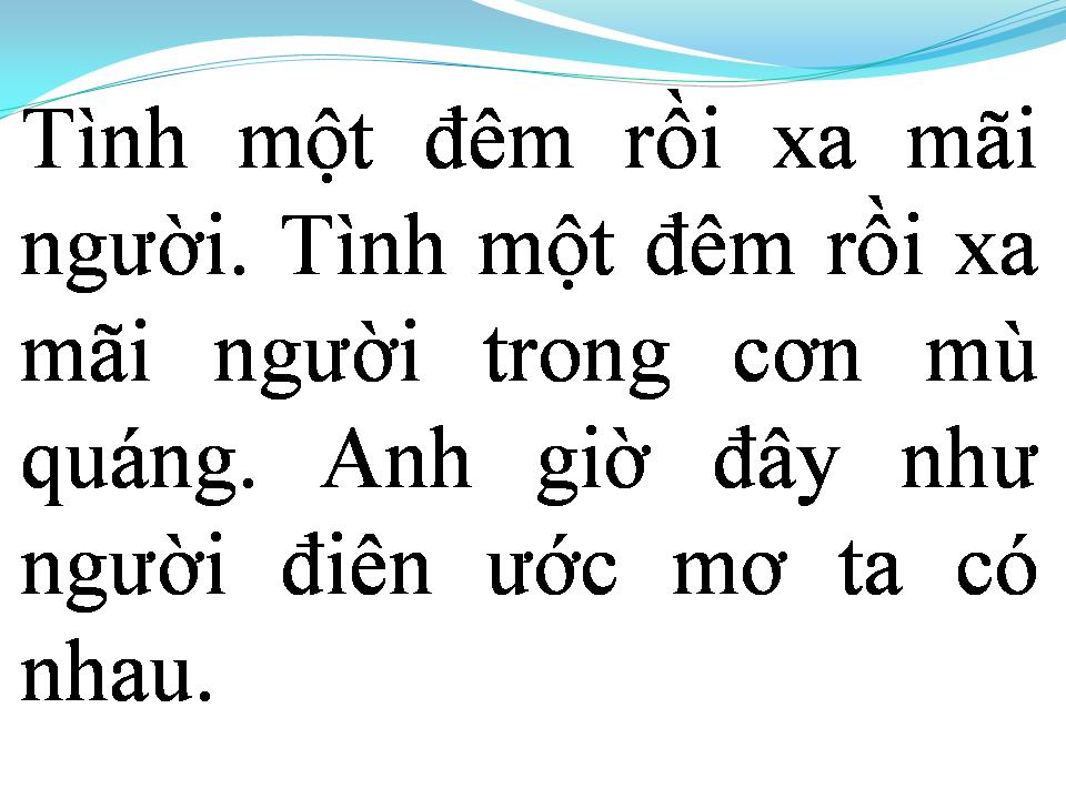 Lời bài hát TÌNH MỘT ĐÊM