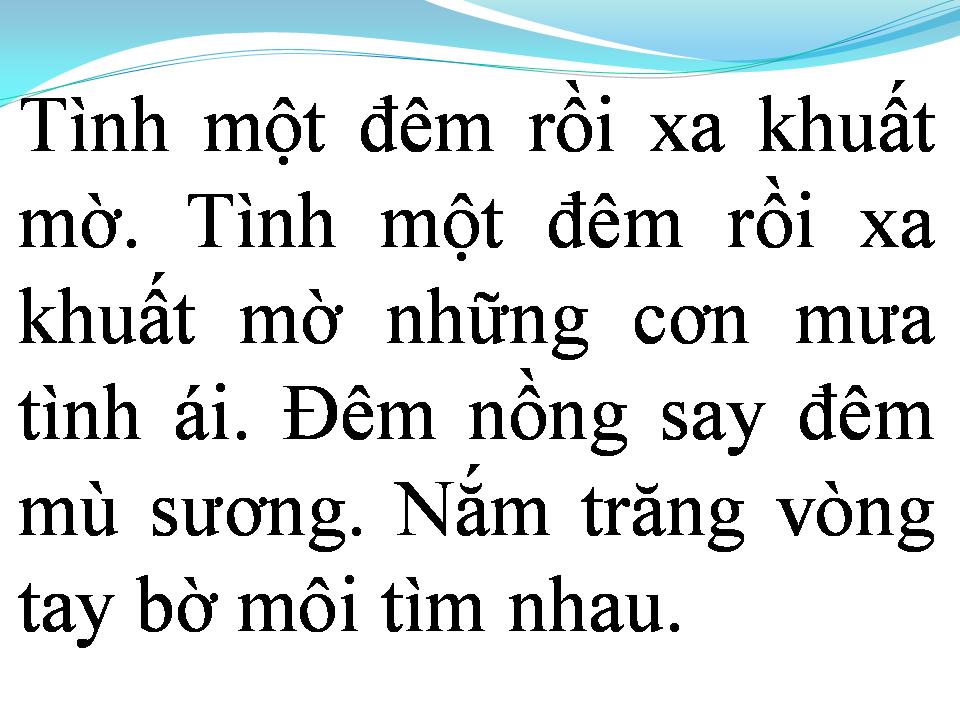 Lời bài hát TÌNH MỘT ĐÊM