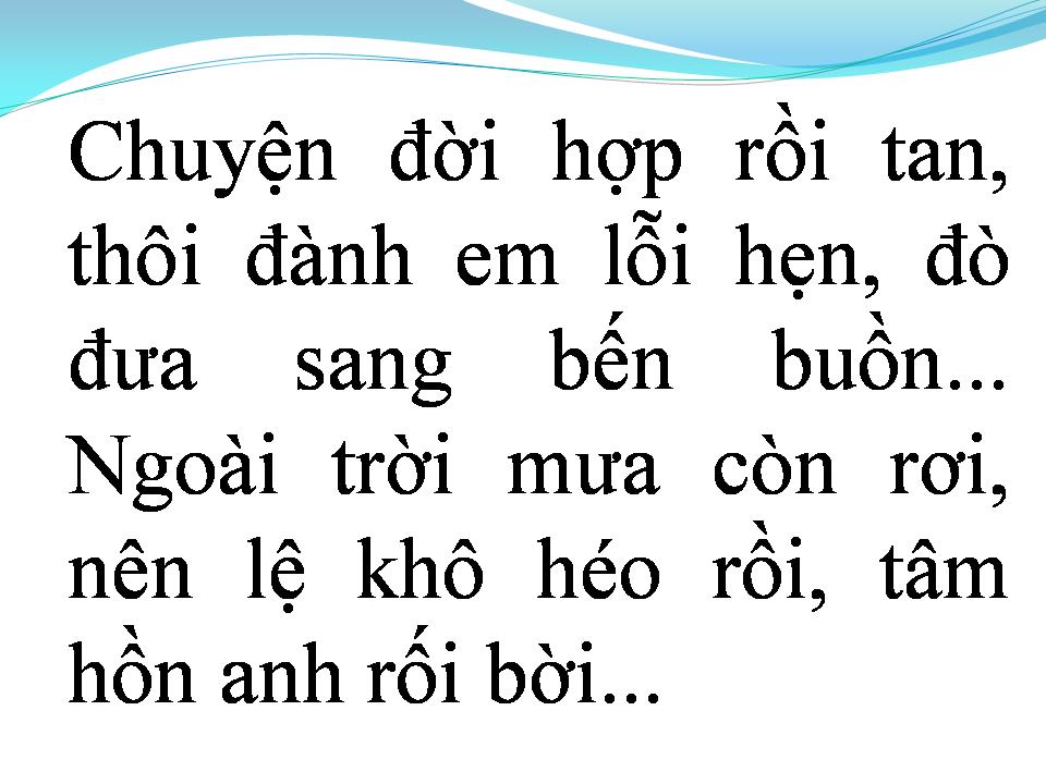 Lời bài hát TÌNH NGĂN ĐÔI BỜ