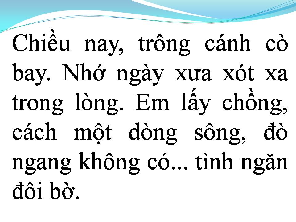 Lời bài hát TÌNH NGĂN ĐÔI BỜ