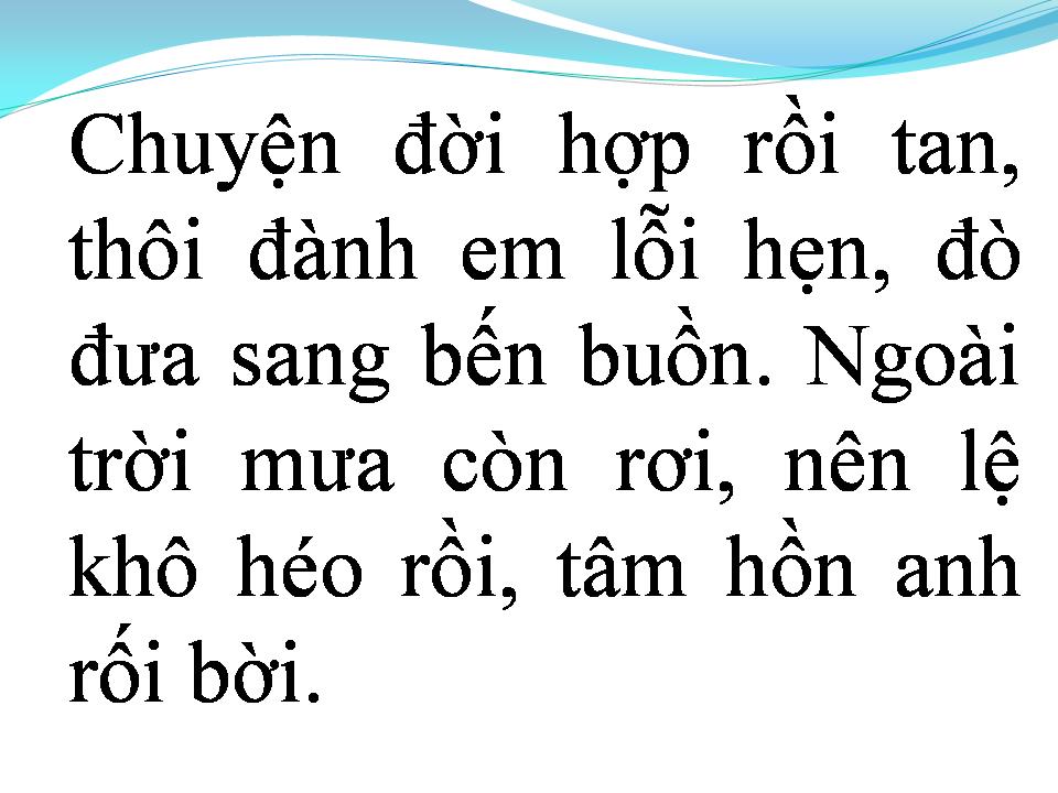 Lời bài hát TÌNH NGĂN ĐÔI BỜ