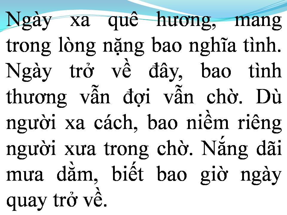 Lời bài hát TÌNH NGƯỜI XA XỨ