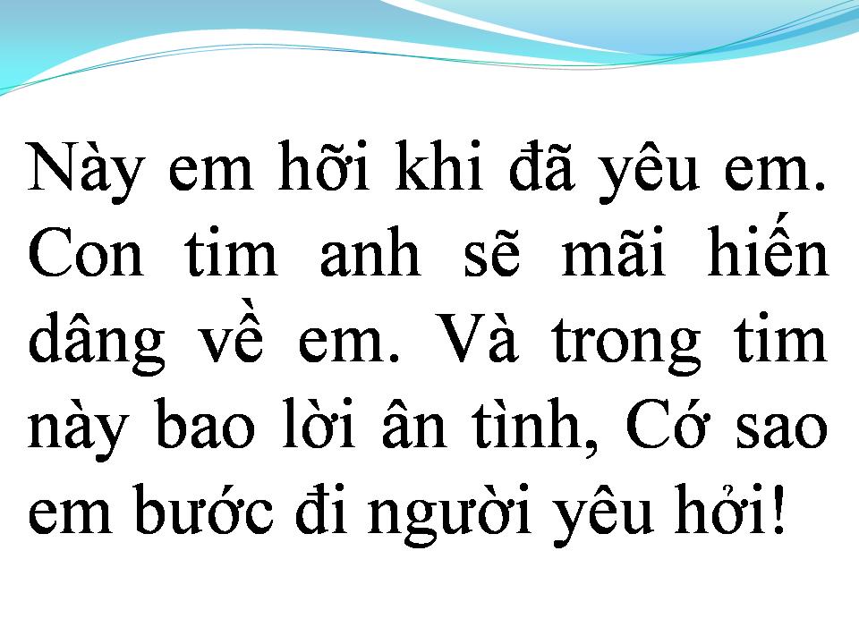 Lời bài hát TÌNH NUỐI TIẾC