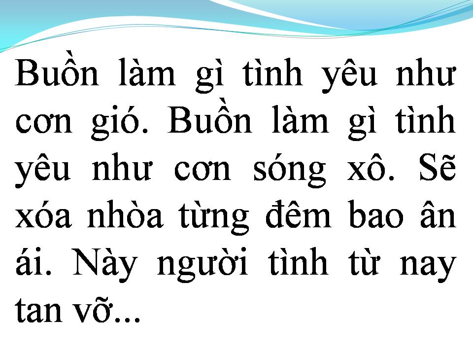 Lời bài hát TÌNH NUỐI TIẾC