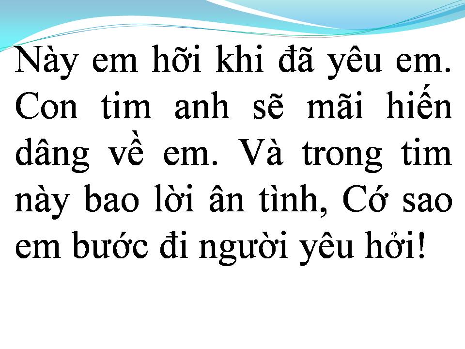 Lời bài hát TÌNH NUỐI TIẾC