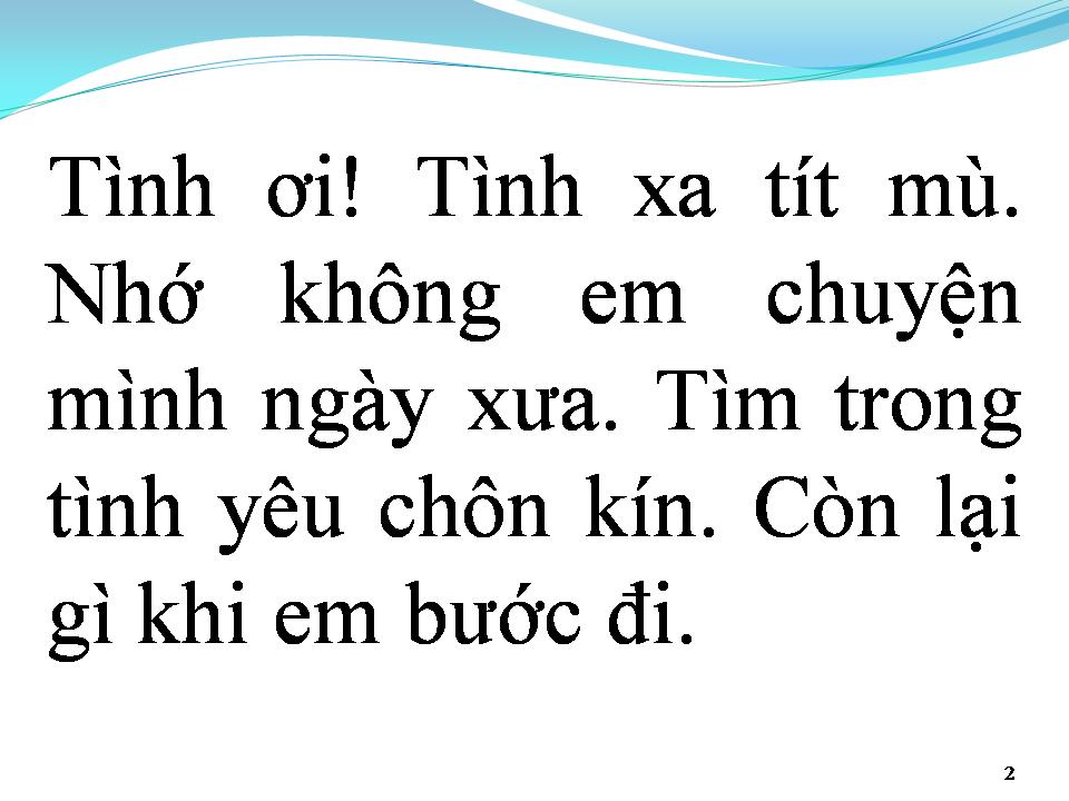 Lời bài hát TÌNH ƠI