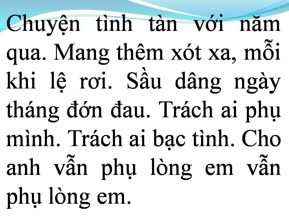 Lời bài hát TÌNH PHỤ