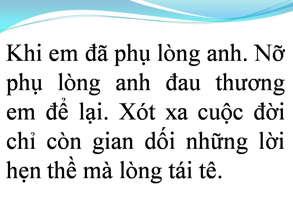 Lời bài hát TÌNH PHỤ