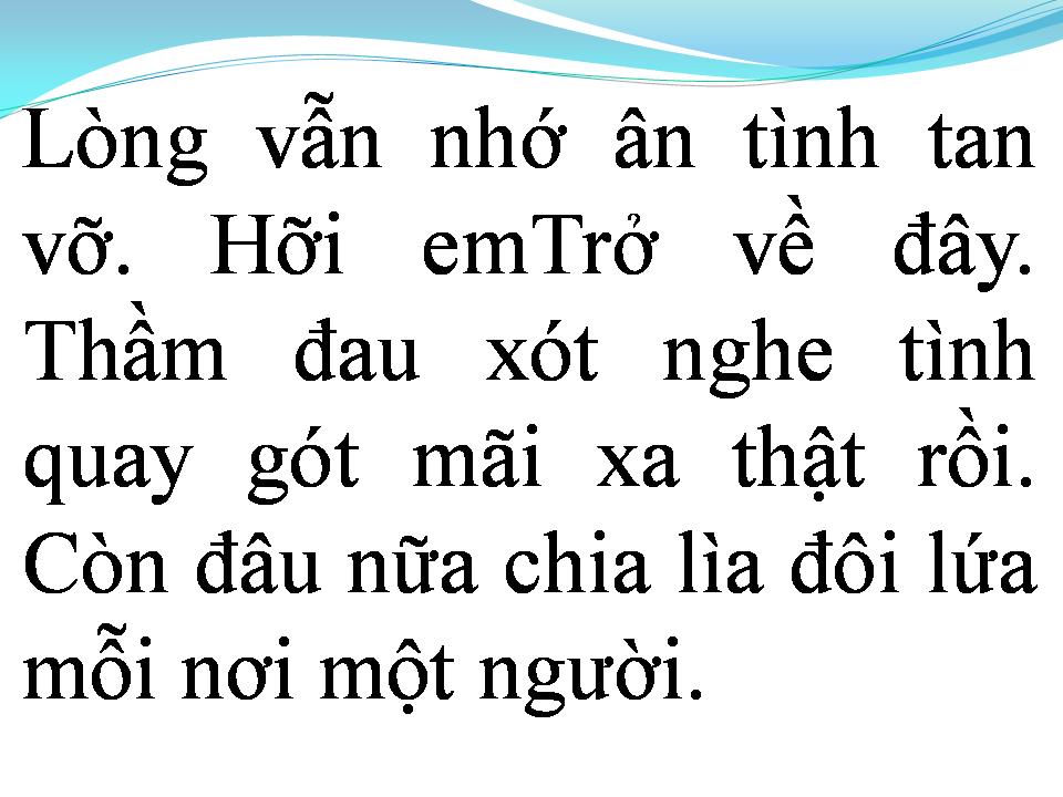 Lời bài hát TÌNH QUAY GÓT