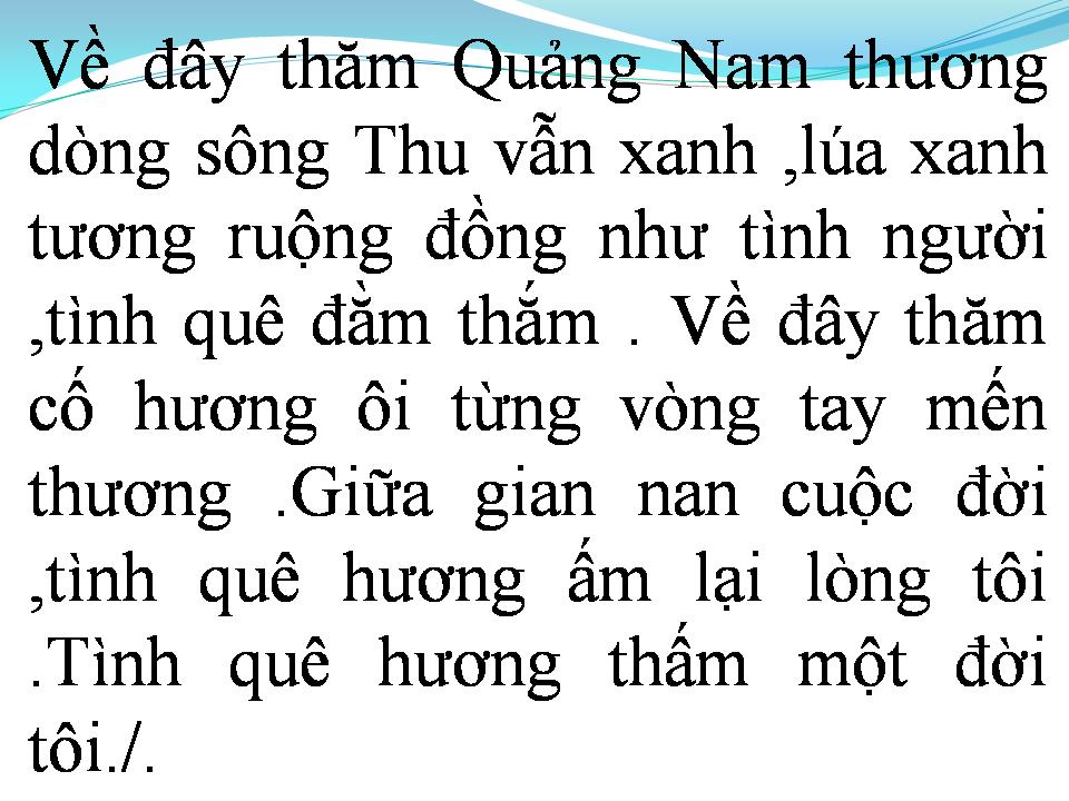 Lời bài hát TÌNH QUÊ