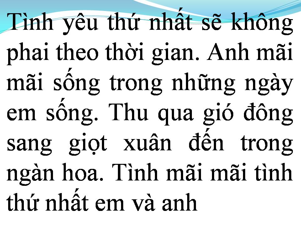 Lời bài hát TÌNH THỨ NHẤT