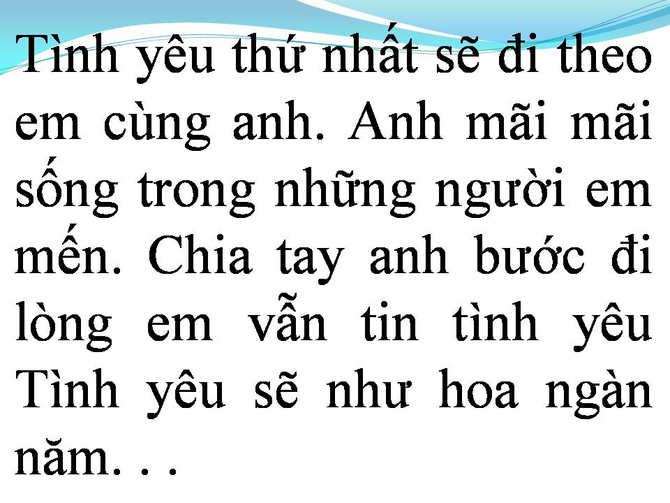 Lời bài hát TÌNH THỨ NHẤT