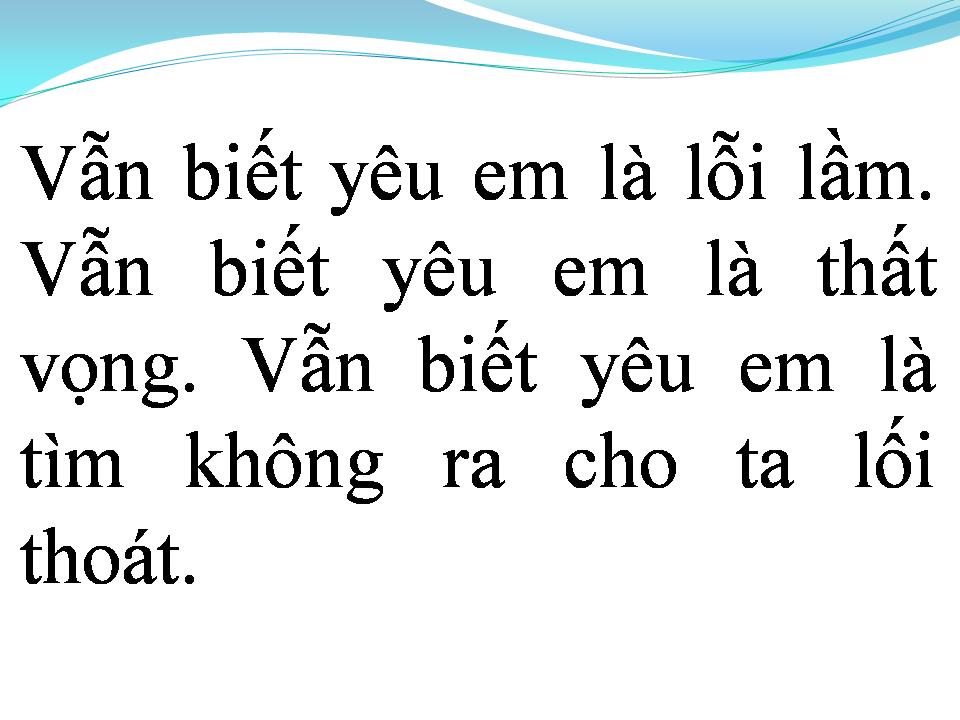 Lời bài hát TÌNH TUYỆT VỌNG