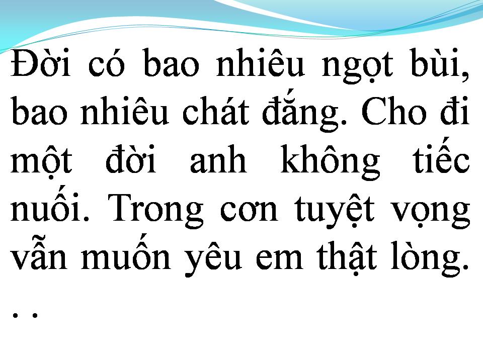 Lời bài hát TÌNH TUYỆT VỌNG