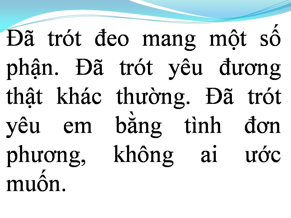 Lời bài hát TÌNH TUYỆT VỌNG