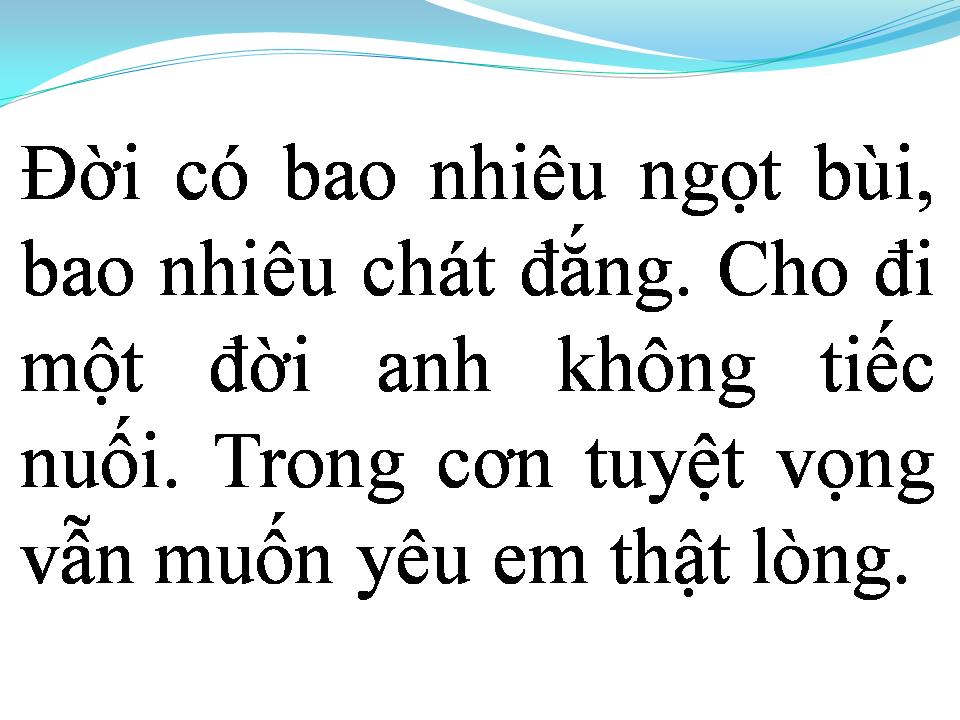 Lời bài hát TÌNH TUYỆT VỌNG