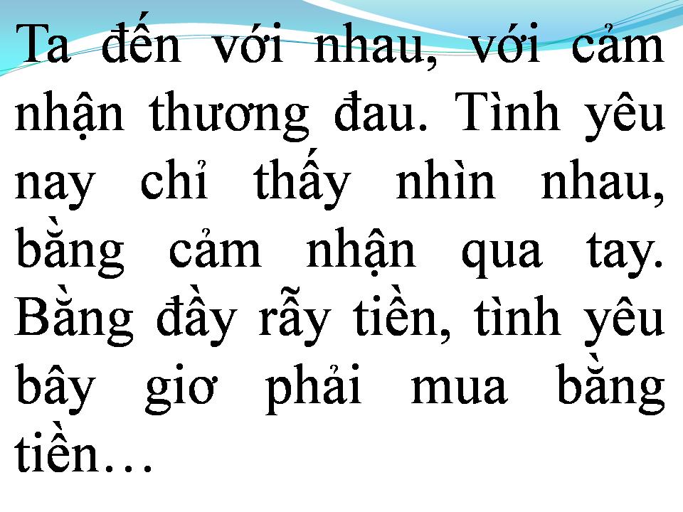 Lời bài hát TÌNH VÀ TIỀN