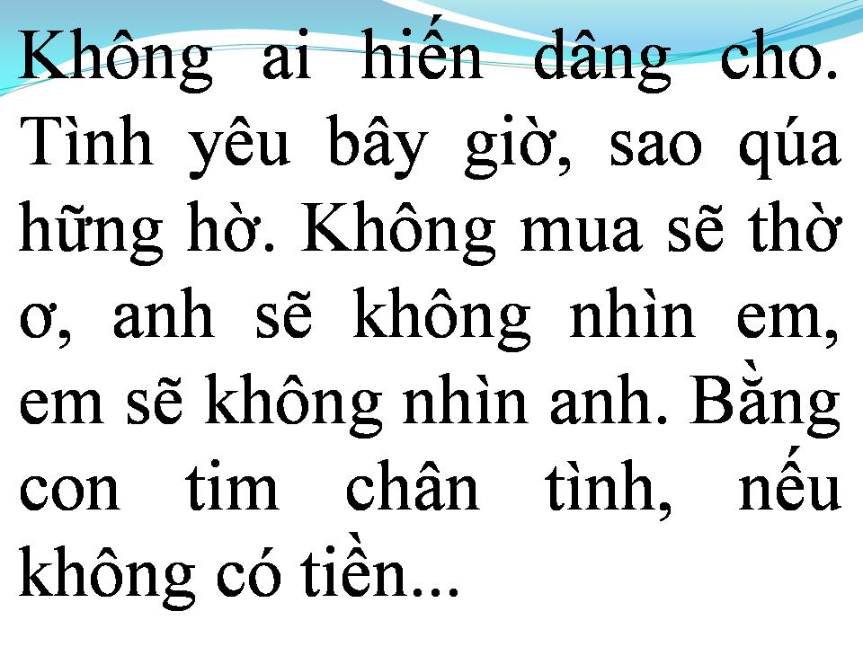 Lời bài hát TÌNH VÀ TIỀN