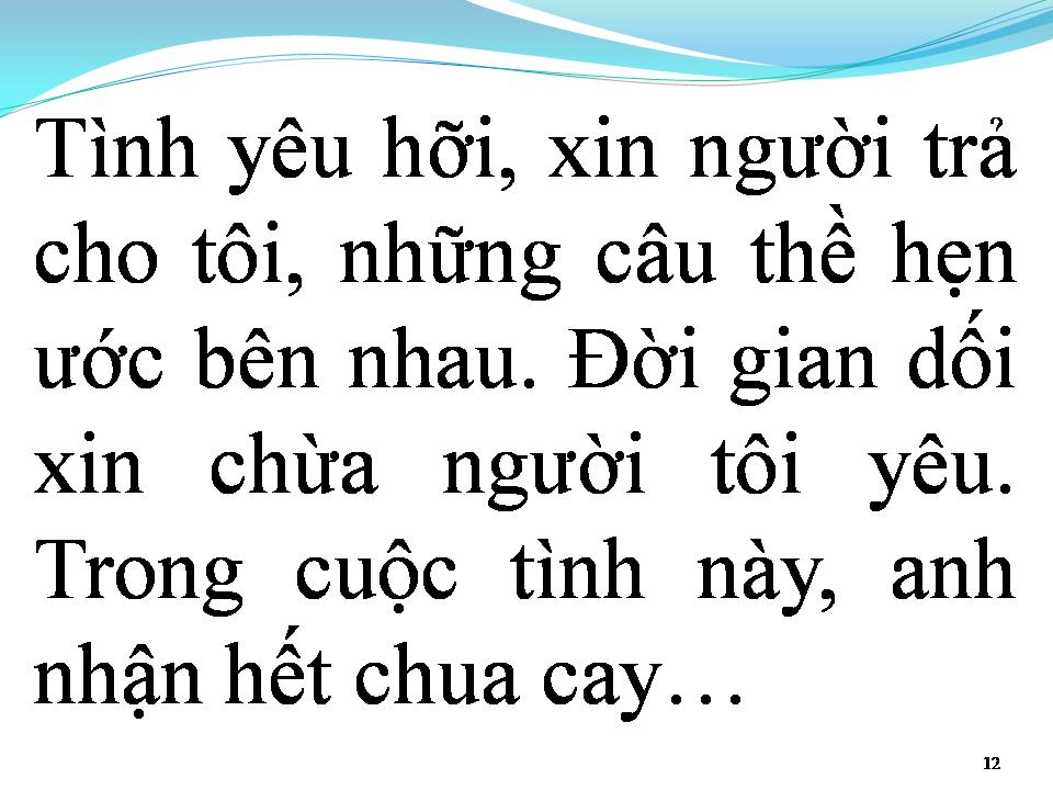 Lời bài hát TÌNH YÊU KHÔNG CÓ LỖI