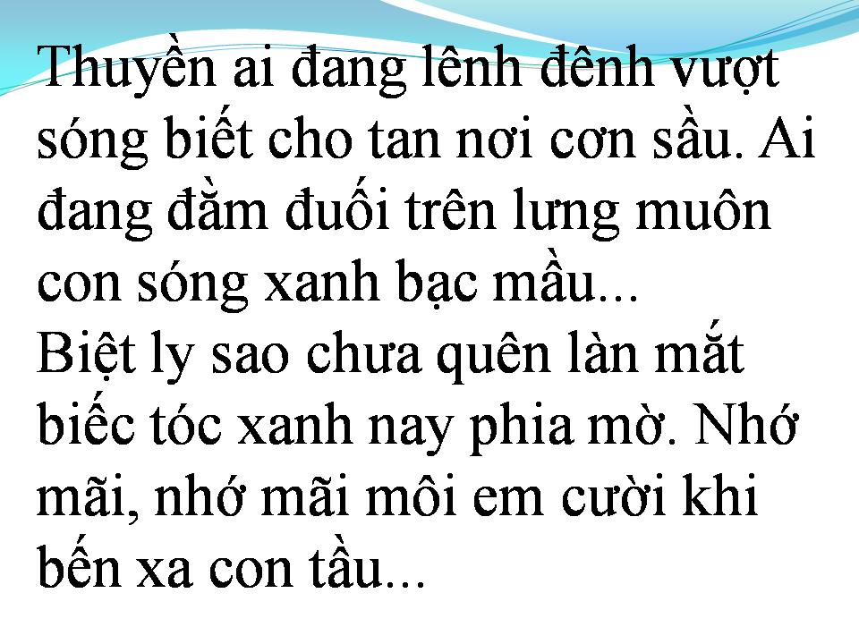 Lời bài hát CÁNH BUỒM XA XƯA