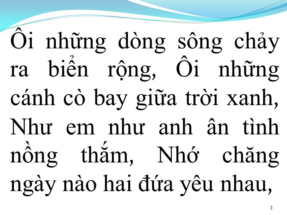 Lời bài hát CÁNH CÒ VÀ DÒNG SÔNG