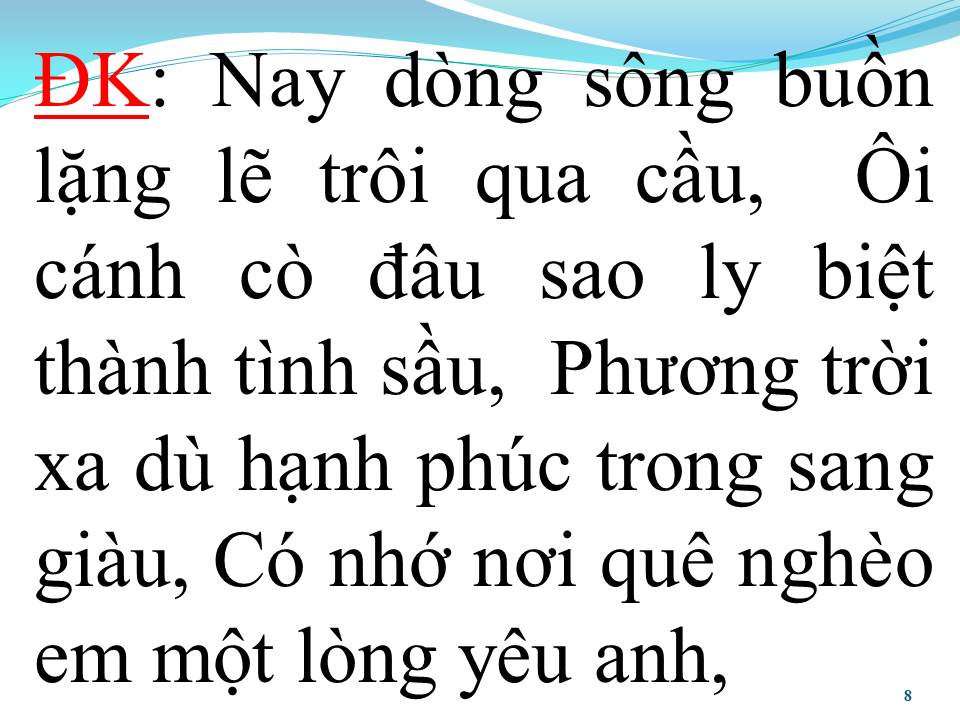 Lời bài hát CÁNH CÒ VÀ DÒNG SÔNG