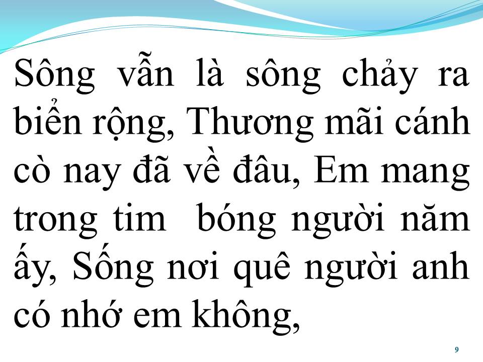 Lời bài hát CÁNH CÒ VÀ DÒNG SÔNG