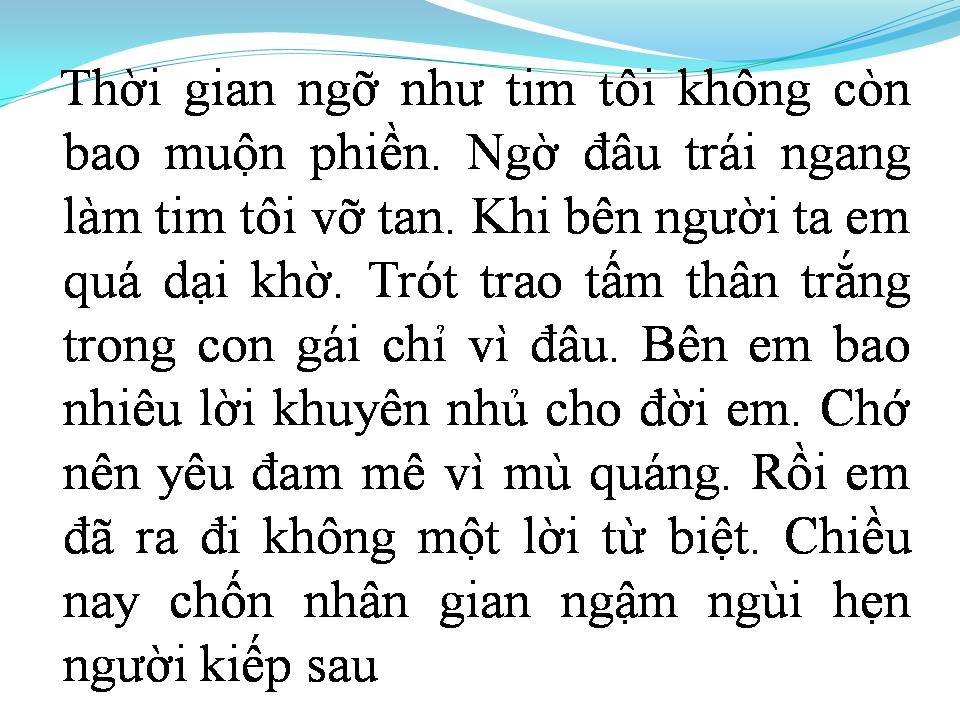 Lời bài hát CÁNH HOA TÀN