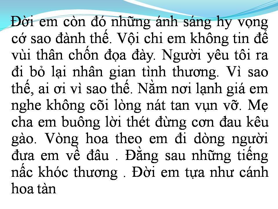 Lời bài hát CÁNH HOA TÀN