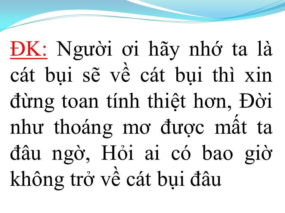 Lời bài hát CÁT BỤI CUỘC ĐỜI