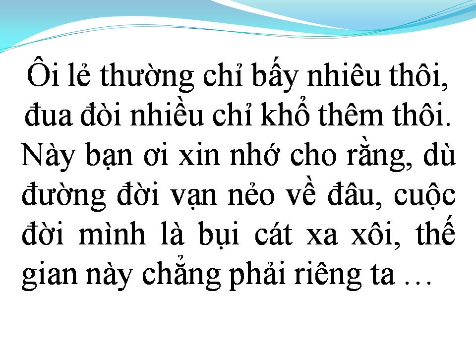Lời bài hát CÁT BỤI TÌNH ĐỜI