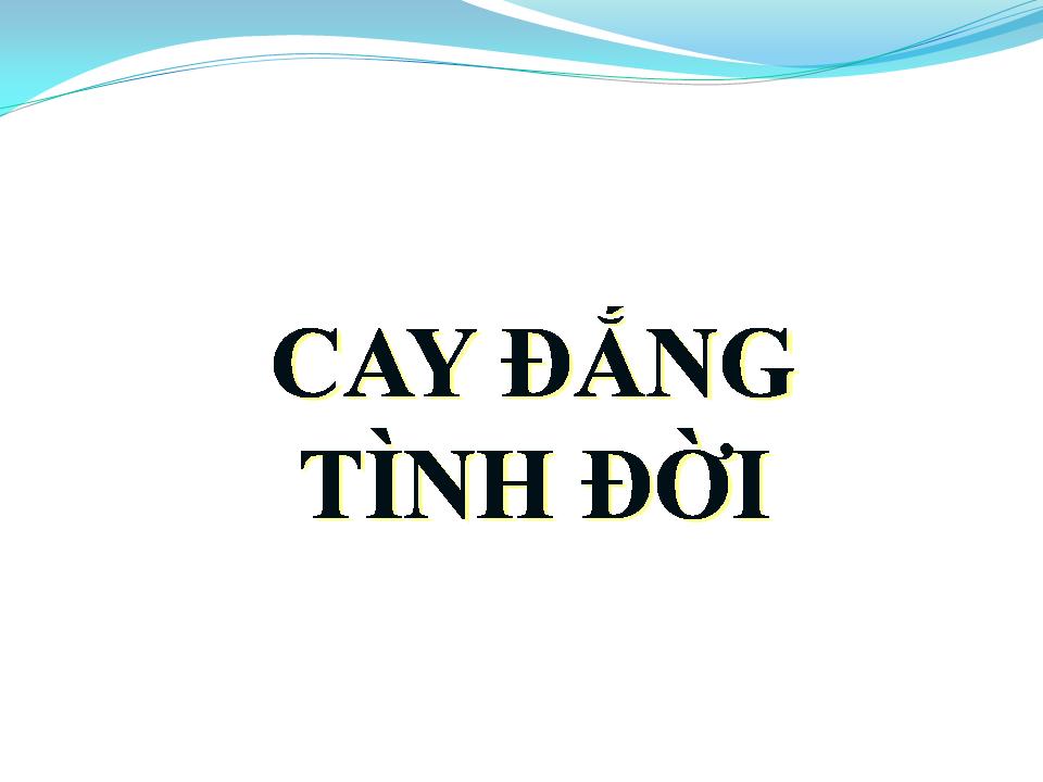 Lời bài hát CAY ĐẮNG TÌNH ĐỜI