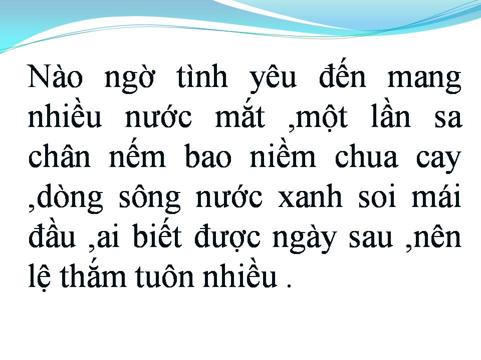 Lời bài hát CAY ĐẮNG TÌNH ĐỜI