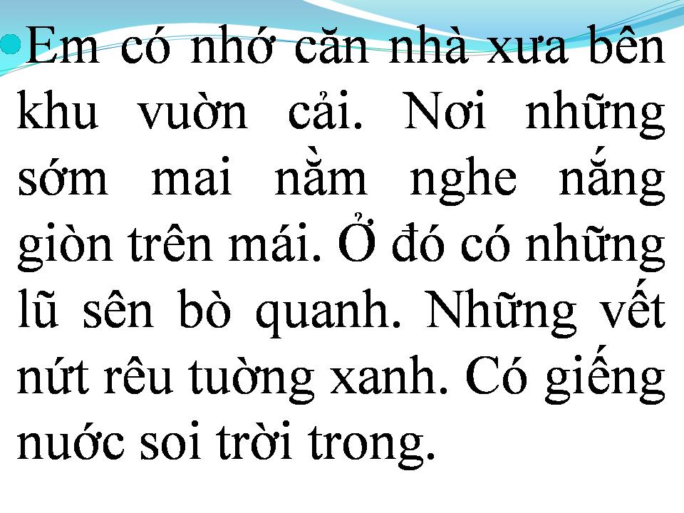 Lời bài hát CĂN NHÀ XƯA
