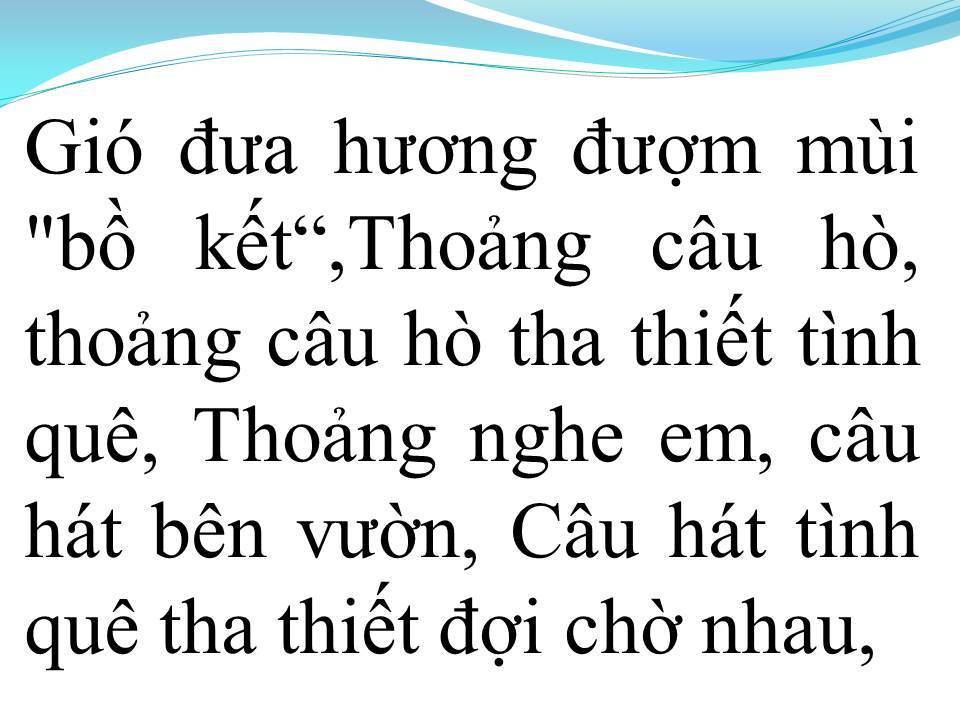 Lời bài hát CÂU HÁT TÌNH QUÊ
