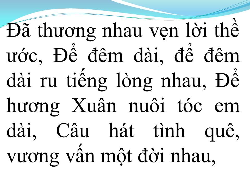 Lời bài hát CÂU HÁT TÌNH QUÊ