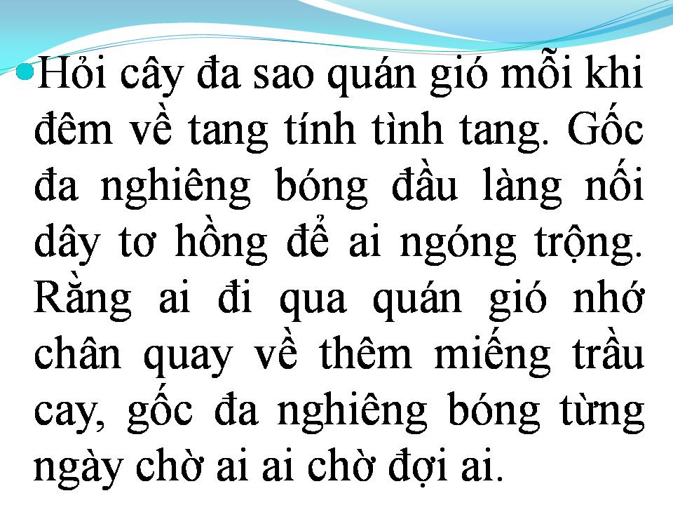 Lời bài hát CÂY ĐA QUÁN DỐC